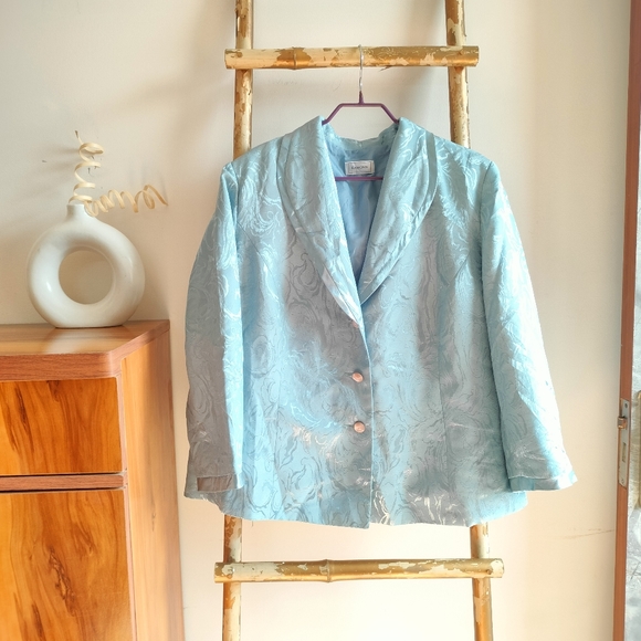Eamonn Jackets & Blazers - Light Blue Brocade Blazer